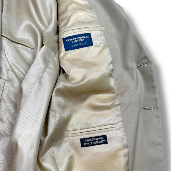 Vintage Haspel Suit Mens 42R Beige Sports Cost Dress Pants 36x28 2 Pieces Retro - Picture 5 of 14